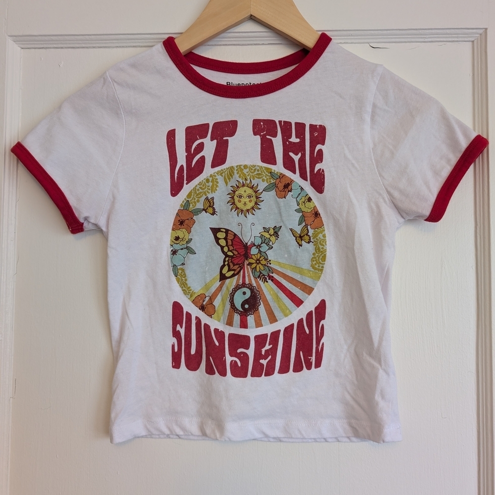 Bluenote White and Red Ringer Tee